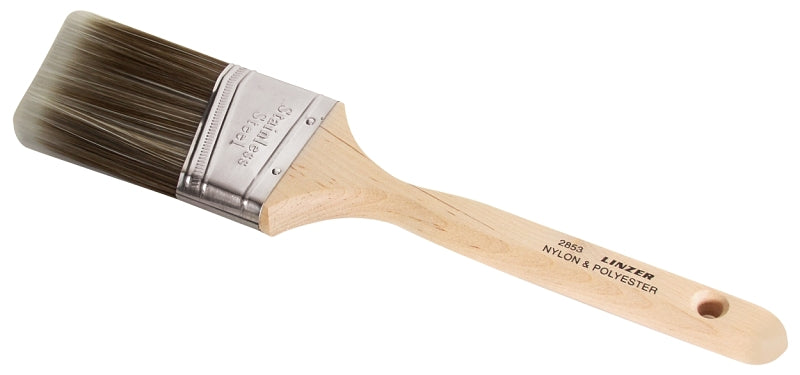 LINZER Linzer 2853-2 Paint Brush, 2 in W, 2-3/4 in L Bristle, Nylon/Polyester Bristle, Sash Handle