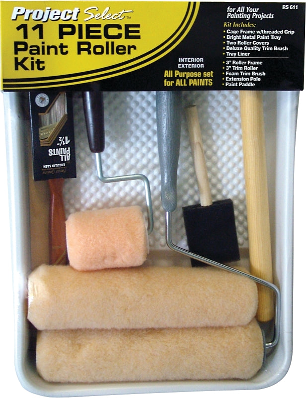 LINZER Linzer RS611 Roller and Tray Set, Metal, Includes: (2) 3/8 in Roller Covers, Metal Tray, Tray Liner, Extension Handle PAINT LINZER