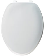BEMIS Bemis 170-000 Toilet Seat, 18-7/16 in L, 13-15/16 in W, 1-9/16 in H, Elongated, Plastic, White, Top-Tite Hinge PLUMBING, HEATING & VENTILATION BEMIS