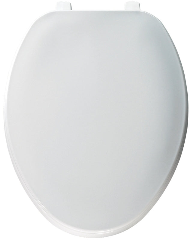 BEMIS Bemis 170-000 Toilet Seat, 18-7/16 in L, 13-15/16 in W, 1-9/16 in H, Elongated, Plastic, White, Top-Tite Hinge PLUMBING, HEATING & VENTILATION BEMIS