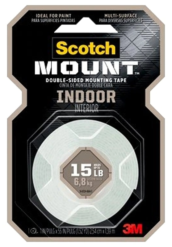 SCOTCH Scotch 314DC Mounting Tape, Heavy-Duty, 125 in L, 1 in W, White PAINT SCOTCH