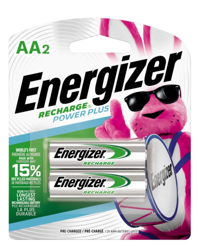 ENERGIZER BATTERY Energizer NH15BP-2 Battery, 1.2 V Battery, 2300 mAh, AA Battery, Nickel-Metal Hydride, Rechargeable: Yes, Green/Silver