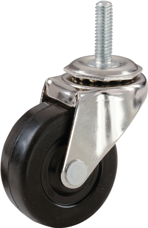 SHEPHERD Shepherd Hardware 9344 Swivel Caster, 2 in Dia Wheel, Rubber Wheel, 80 lb