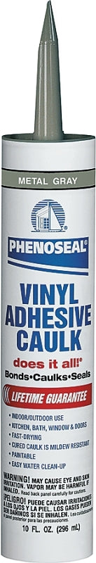 DAP DAP PHENOSEAL 04102 Vinyl Adhesive Caulk, Gray, 48 hr Curing, -20 to 180 deg F, 10 oz Cartridge PAINT DAP