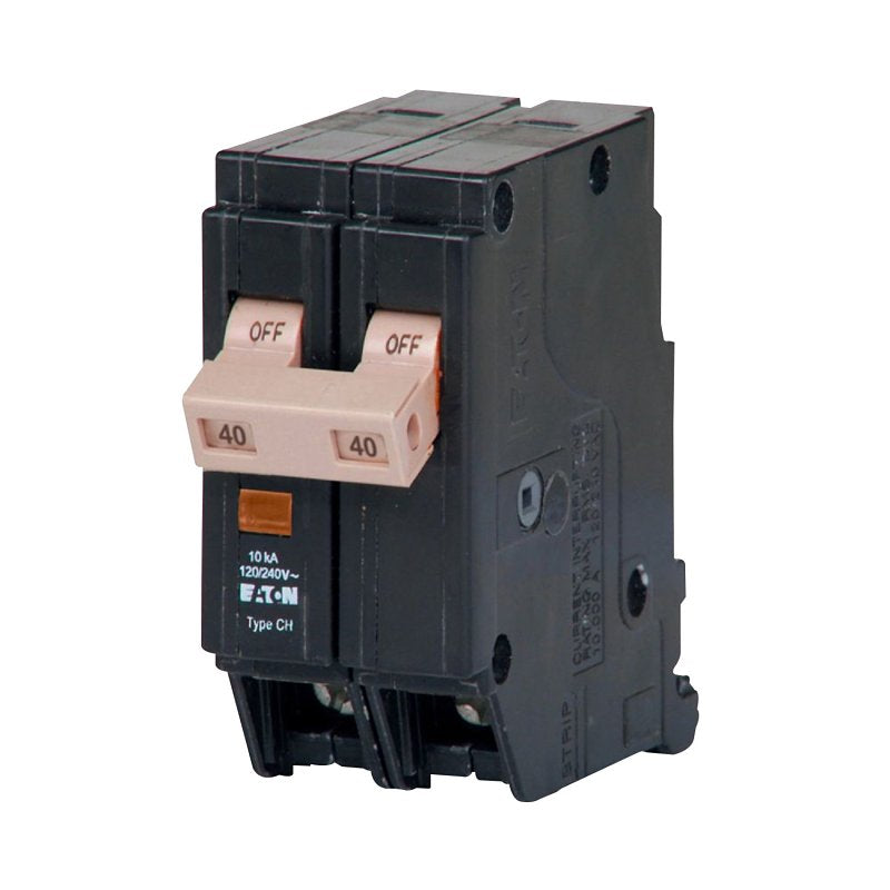 CUTLER-HAMMER Cutler-Hammer CHF240 Mini Circuit Breaker with Flag, Type CH, 40 A, 2-Pole, 120/240 V, Instantaneous Trip, Plug