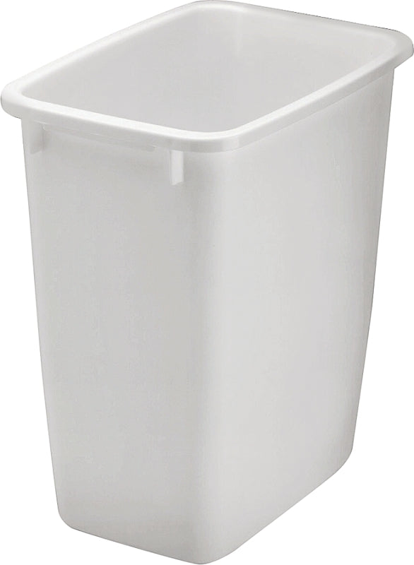 RUBBERMAID Rubbermaid FG280500WHT Series Waste Basket, 12.9 in L, 9 in W, 21 qt Capacity, Plastic, White HOUSEWARES RUBBERMAID