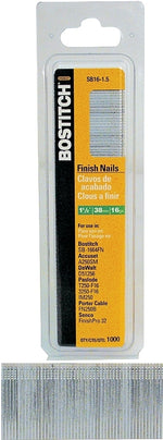 BOSTITCH Bostitch SB16-150 Finish Nail, 1-1/2 in L, 16 ga, Steel, Smooth Shank HARDWARE & FARM SUPPLIES BOSTITCH