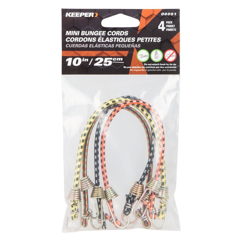KEEPER Keeper 06051 Bungee Cord, 10 in L, Rubber, Hook End AUTOMOTIVE KEEPER