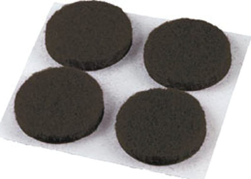 SHEPHERD Shepherd Hardware 9959 Furniture Pad, Felt Cloth, Brown, 3/4 in Dia, Round