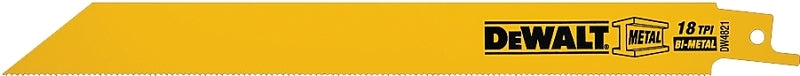 DEWALT DEWALT DW4821 Reciprocating Saw Blade, 3/4 in W, 8 in L, 18 TPI, Bi-Metal Cutting Edge