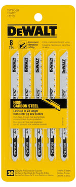 DEWALT DEWALT DW3755H Jig Saw Blade, 1/4 in W, 4 in L, 8 TPI TOOLS DEWALT