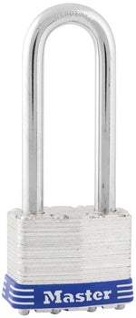 MASTER LOCK Master Lock 1DLJ Padlock, 1-3/4 in W Body, Keyed Different Key, 5/16 in Dia Shackle, 2-1/2 in H Shackle, Silver