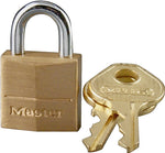 MASTER LOCK Master Lock 120D Padlock, Keyed Different Key, 5/32 in Dia Shackle, Steel Shackle, Solid Brass Body, 3/4 in W Body