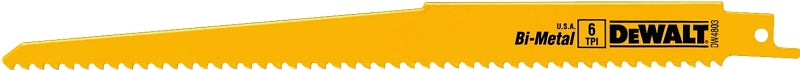 DEWALT DEWALT DW4803B25 Reciprocating Saw Blade, Bi-Metal, Applicable Materials: Wood, 3/4 in W, 9 in L, 6 TPI