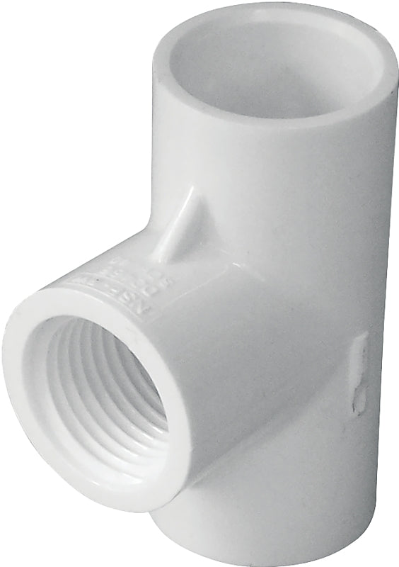 IPEX IPEX 435851 Pipe Tee, 1/2 in, Socket x Socket x FPT, PVC, White, SCH 40 Schedule, 150 psi Pressure LAWN & GARDEN IPEX