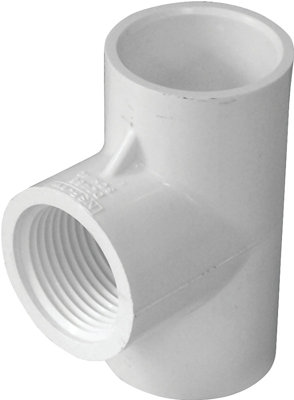 IPEX IPEX 435852 Pipe Tee, 3/4 in, Socket x Socket x FPT, PVC, White, SCH 40 Schedule, 150 psi Pressure LAWN & GARDEN IPEX