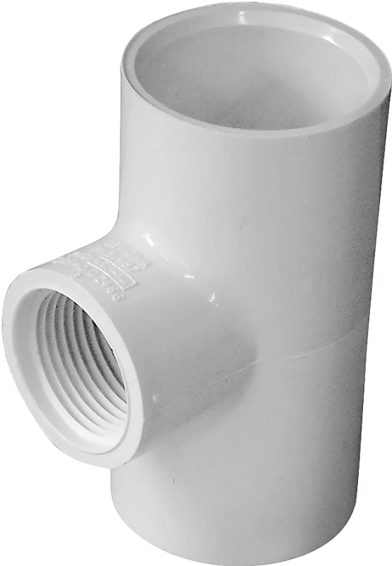 IPEX IPEX 435866 Pipe Tee, 1 x 3/4 in, Socket x Socket x FPT, PVC, White, SCH 40 Schedule, 150 psi Pressure LAWN & GARDEN IPEX