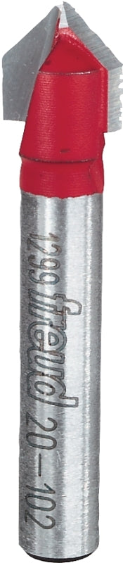 FREUD Freud 20-102 Router Bit, 3/8 in Dia Cutter, 1-3/4 in OAL, 1/4 in Dia Shank, 2-Cutter, Carbide