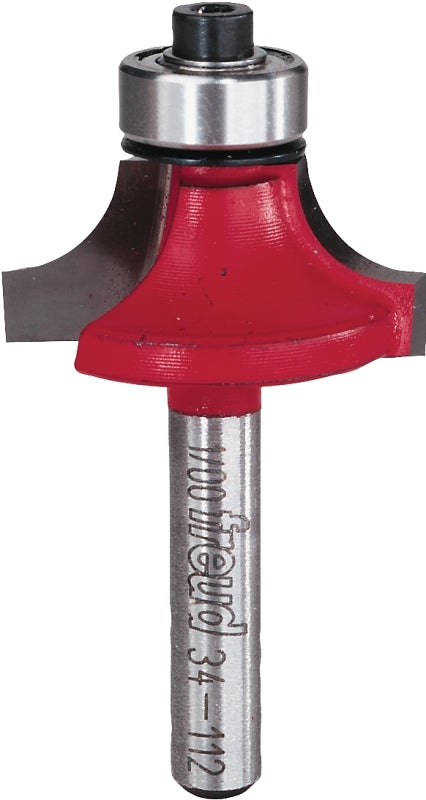 FREUD Freud 34-112 Series Router Bit, 1/2 in Dia, 1-1/4 in Dia Cutter, 2-3/16 in OAL, 1/4 in Dia Shank, 4-Cutter, Carbide