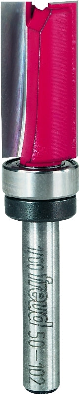 FREUD Freud 50-102 Flush Trim Bit, 1/2 in Dia Cutter, 2-5/8 in OAL, 1/4 in Dia Shank, 2-Cutter, Carbide