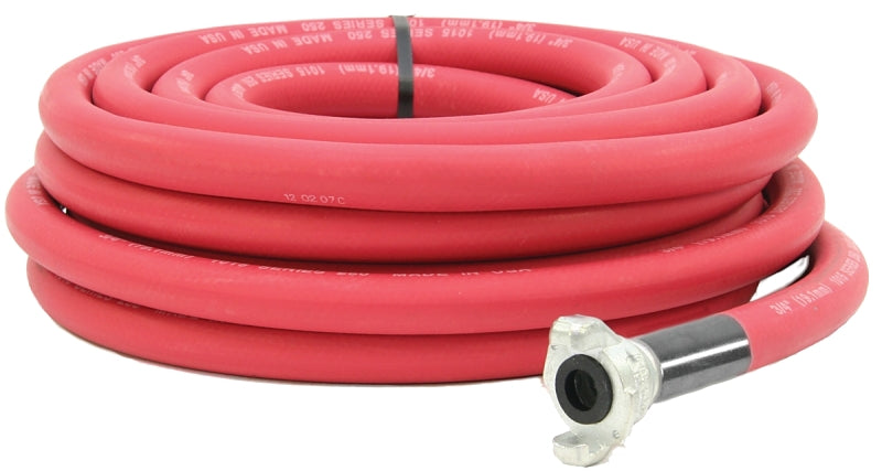ABBOTT RUBBER Abbott Rubber 1025-0750R-50-CRS Air Hose, 3/4 in ID, 50 ft L, MNPT, 300 psi Pressure, EPDM Rubber, Red