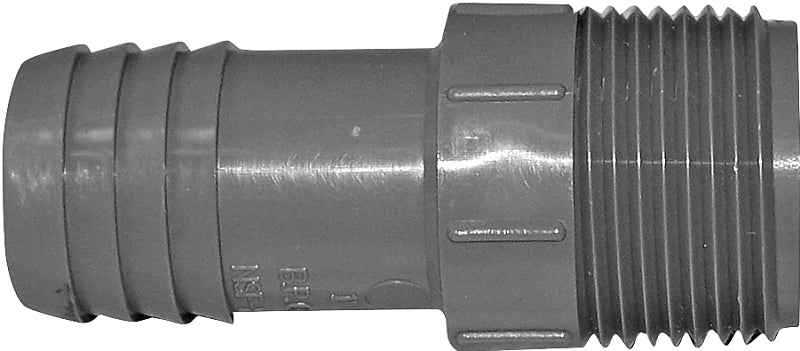 BOSHART INDUSTRIES Boshart UPPA-10 Pipe Adapter, 1 in, MPT x Insert, Polyethylene, Gray PLUMBING, HEATING & VENTILATION BOSHART INDUSTRIES
