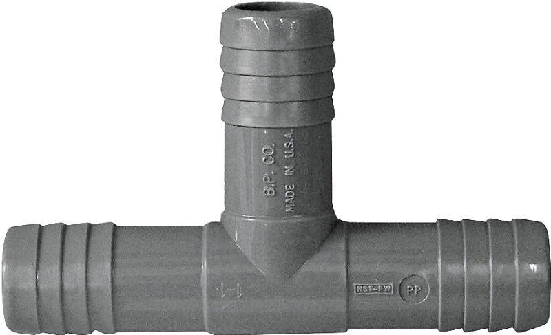 BOSHART INDUSTRIES Boshart UPPT-07 Pipe Tee, 3/4 in, Insert, Polypropylene, Gray PLUMBING, HEATING & VENTILATION BOSHART INDUSTRIES