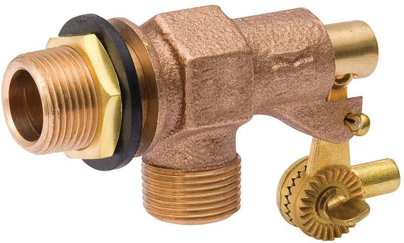 B & K INDUSTRIES B & K 109-813 Tank Float Valve, 1/2 in, Male x Male, 20 TPI Rod, 1/4 in L Rod, Bronze Body PLUMBING, HEATING & VENTILATION B & K INDUSTRIES
