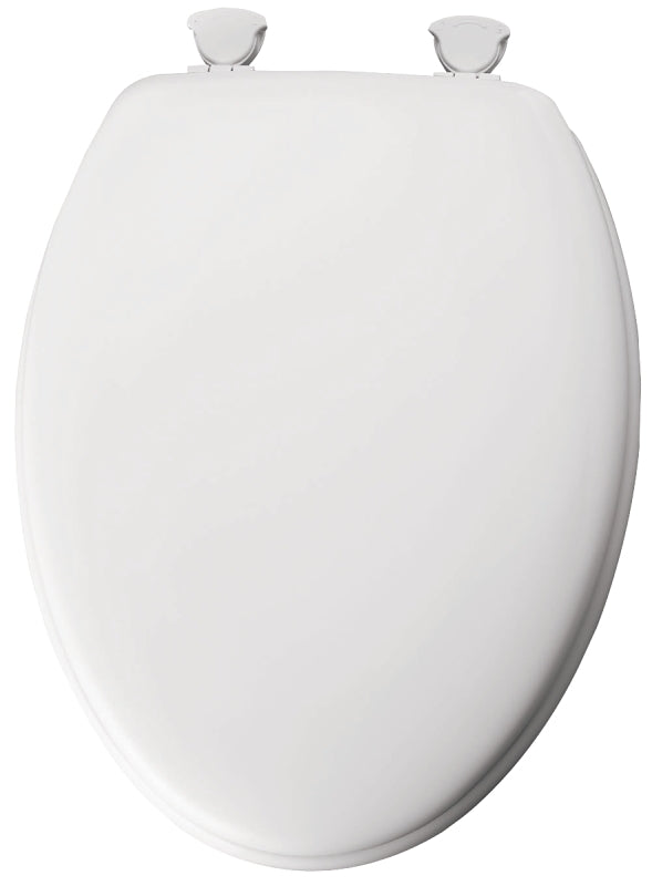 BEMIS Bemis 144EC-000 Toilet Seat, Elongated, Molded Wood, White, Twist Hinge