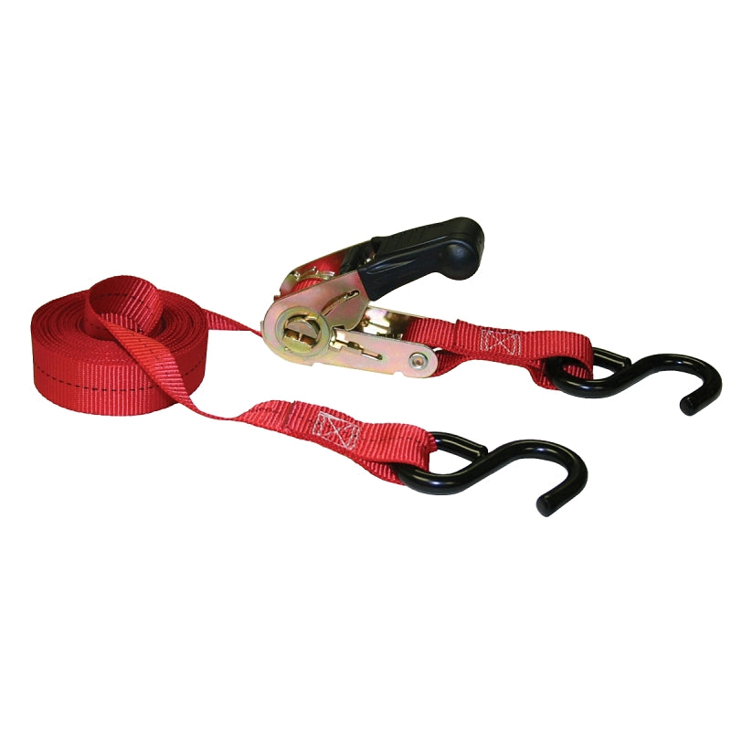 KEEPER Keeper 85513 Tie-Down, 1 in W, 13 ft L, Nylon, Orange, 400 lb, S-Hook End Fitting AUTOMOTIVE KEEPER