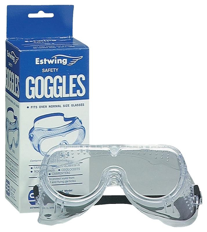 ESTWING MFG Estwing #6 Ventilated Safety Goggles, Polycarbonate Lens, Replaceable Frame, Soft Vinyl Frame