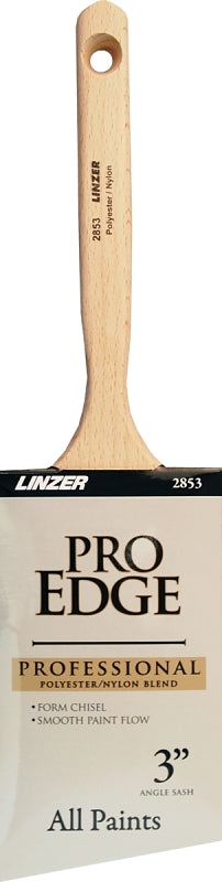 LINZER Linzer 2853-3 Paint Brush, 3 in W, 3-1/4 in L Bristle, Nylon/Polyester Bristle, Sash Handle