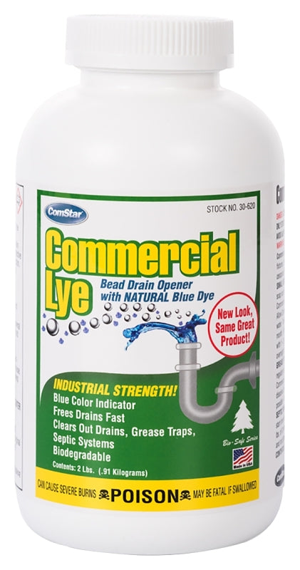COMSTAR ComStar Commercial Lye 30-620 Drain Cleaner, Liquid, Clear/White, Sharp, 2 lb Bottle PLUMBING, HEATING & VENTILATION COMSTAR
