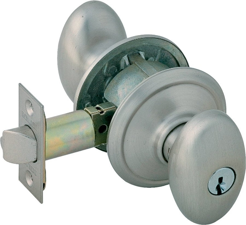SCHLAGE LOCK Schlage Siena Series F51A V SIE619 Entry Knob, Knob Handle, Satin Nickel, Metal, C Keyway, Residential, 2 Grade HARDWARE & FARM SUPPLIES SCHLAGE LOCK
