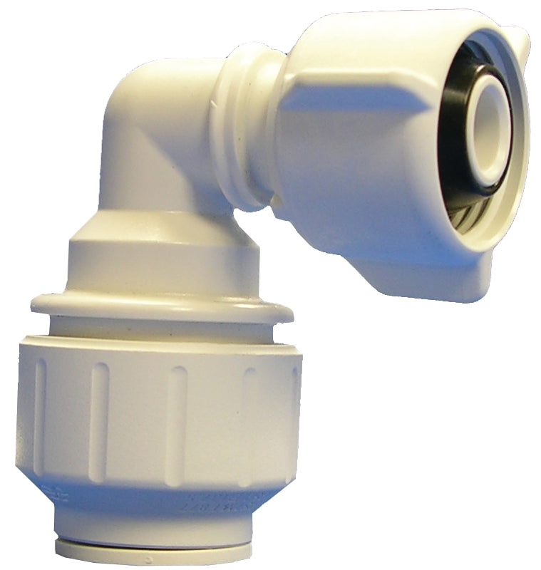 SHARKBITE John Guest PEIBTC2034P Swivel Pipe Elbow, 1/2 in, 90 deg Angle, Plastic, White, 160 psi Pressure PLUMBING, HEATING & VENTILATION SHARKBITE