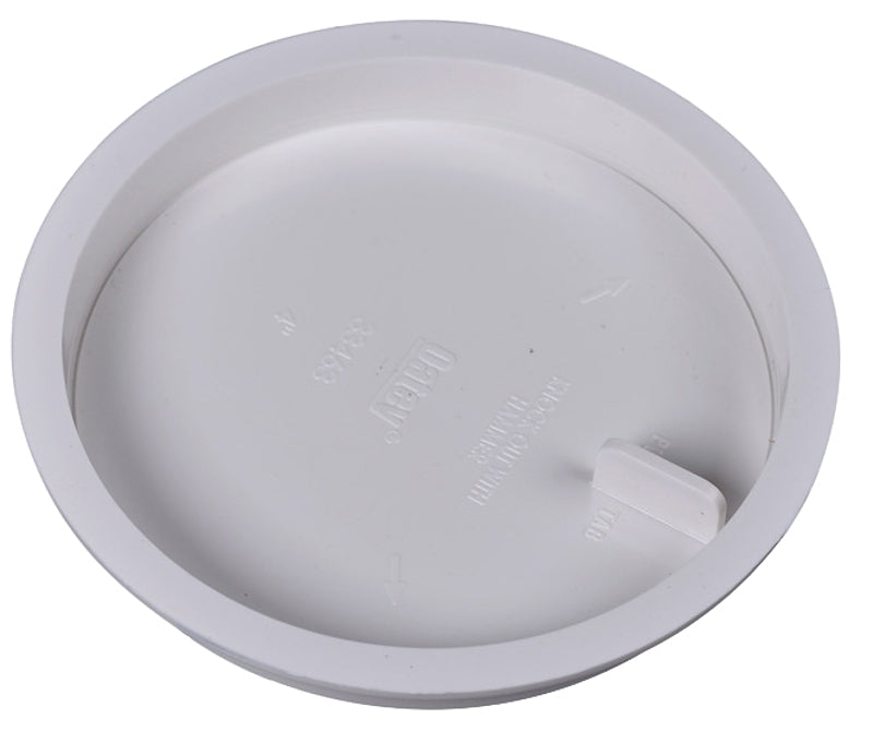 OATEY Oatey Knock-Out 39103 Test Cap with Barcode, 4 in Connection, ABS, White
