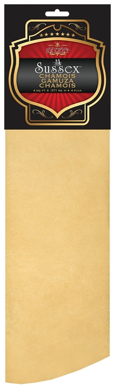 SUSSEX Sussex 85-140 Premium Chamois, 4 sq-ft, Leather, Clear AUTOMOTIVE SUSSEX
