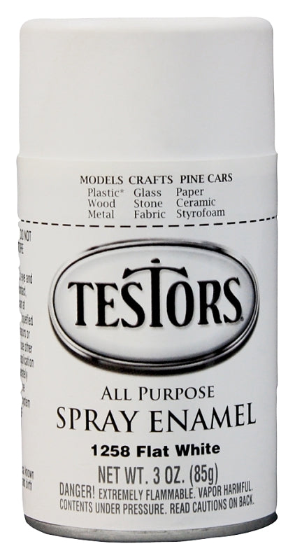 TESTORS Testors 1258T Craft Spray Paint, Flat, White, 3 oz