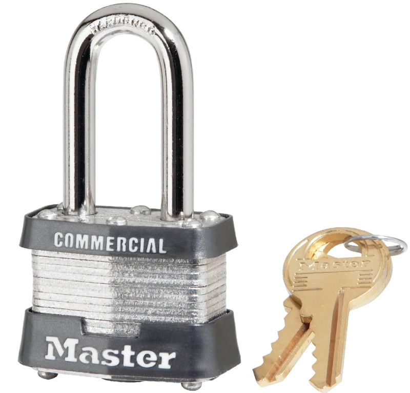 MASTER LOCK Master Lock 3KALF3210 Padlock, Keyed Alike Key, Open Shackle, 9/32 in Dia Shackle, 1-1/2 in H Shackle, Steel Shackle