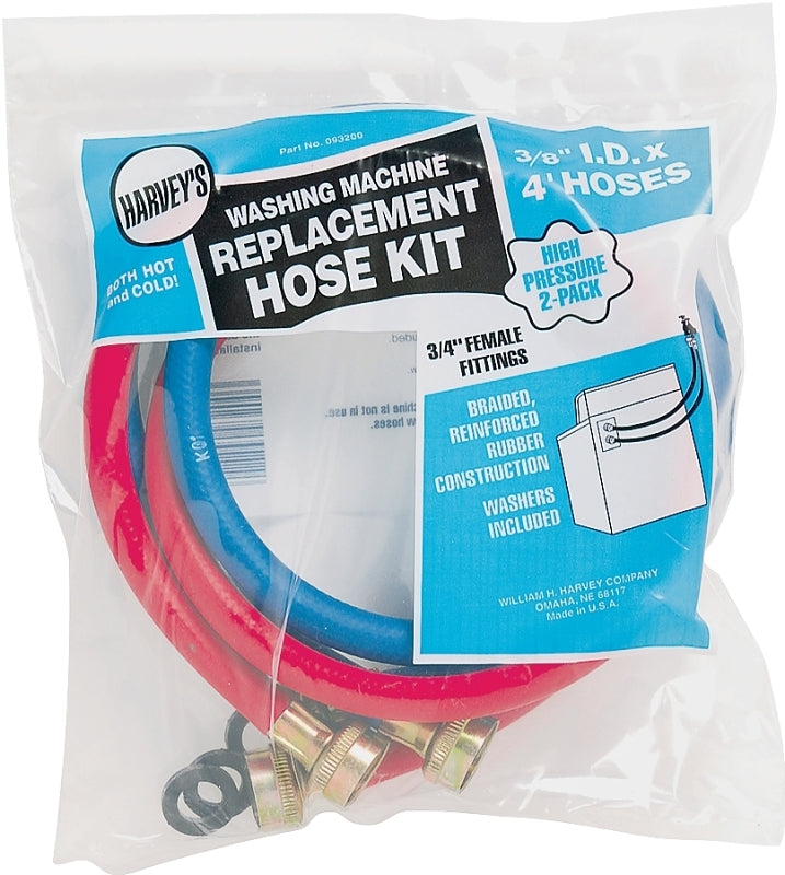HARVEY Harvey 93200 Washing Machine Inlet Hose, 3/8 in ID, 4 ft L, Female, EPDM Rubber PLUMBING, HEATING & VENTILATION HARVEY
