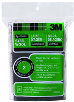 3M 3M 10116 Steel Wool, 4 in L, 2 in W, #2 Grit, Medium, Black PAINT 3M