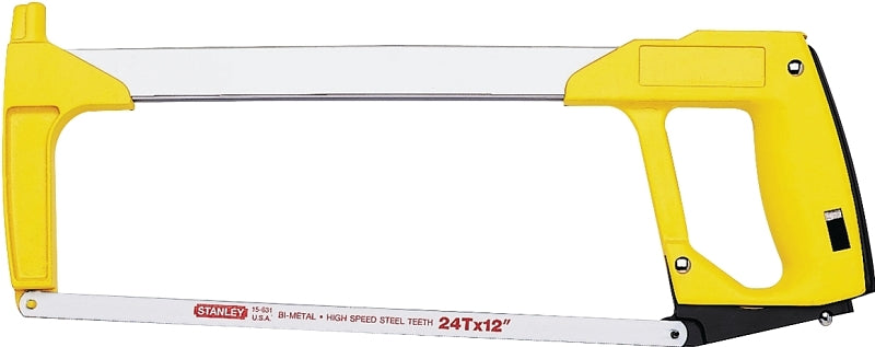 STANLEY STANLEY 15-113 Hacksaw, 12 in L Blade, 24 TPI, 3-7/8 in D Throat, Plastic/Rubber Handle TOOLS STANLEY