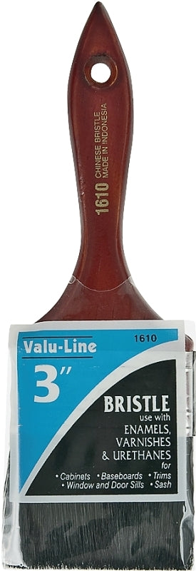 LINZER Linzer 1610-3 Paint Brush, 3 in W, 2-1/4 in L Bristle, China Bristle, Varnished Handle PAINT LINZER