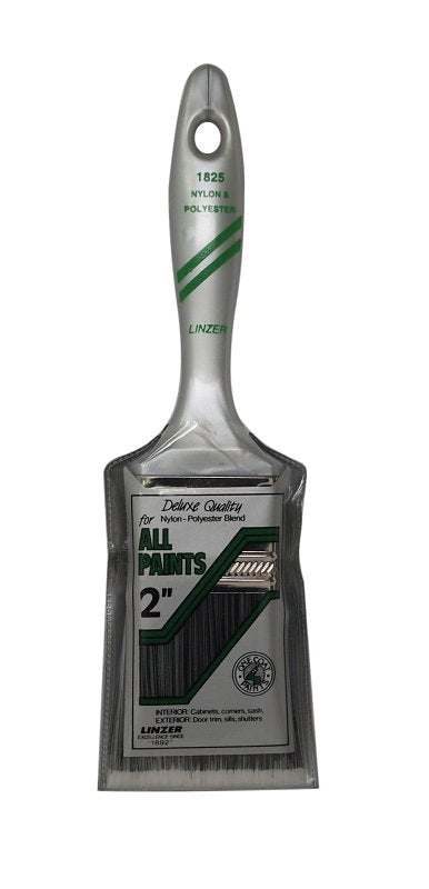 LINZER Linzer 1825-2 Paint Brush, 2 in W, 2-1/2 in L Bristle, Nylon/Polyester Bristle, Varnish Handle