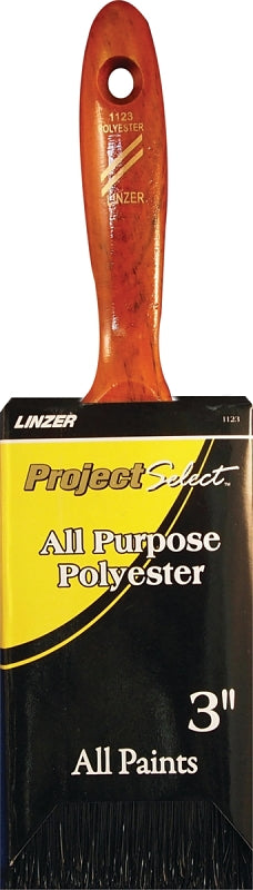 LINZER Linzer WC1123-3 Paint Brush, 3 in W, 3-1/2 in L Bristle, Polyester Bristle, Beaver Tail Handle PAINT LINZER