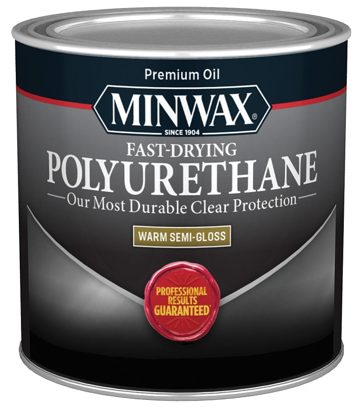 MINWAX Minwax 230054444 Polyurethane, Oil Base, Clear, Semi-Gloss, Liquid, 0.5 pt Can