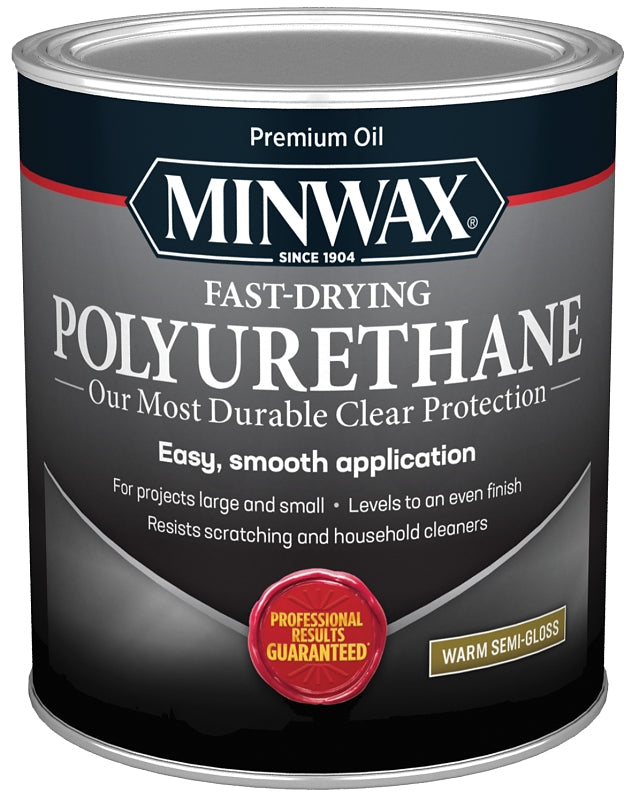 MINWAX Minwax 63005444 Polyurethane, Oil Base, Clear, Semi-Gloss, Liquid, 1 qt Can PAINT MINWAX