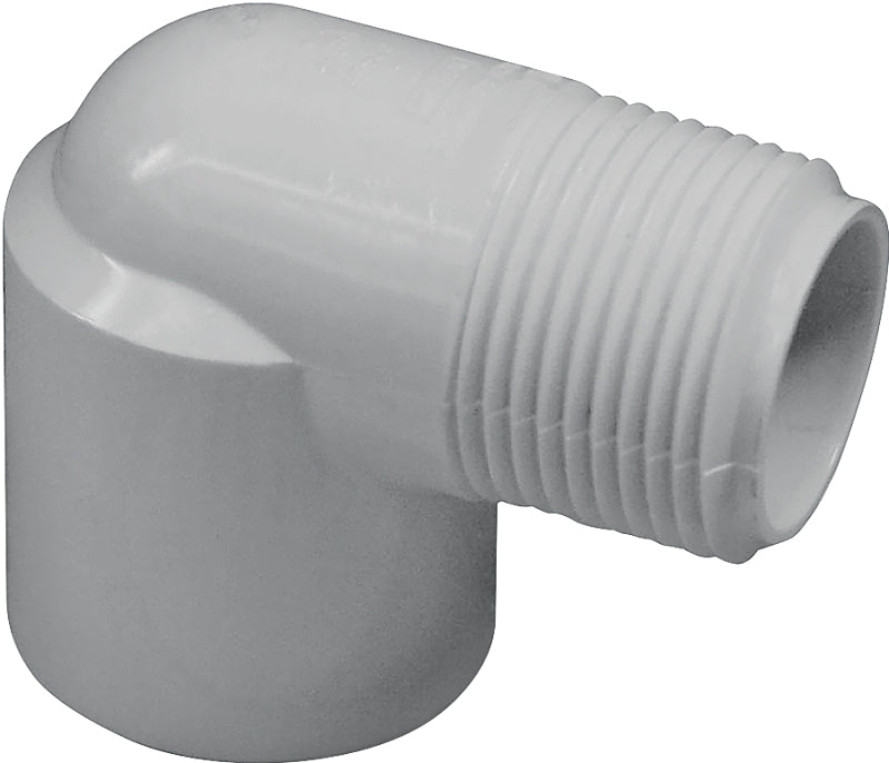 IPEX USA LLC-CANPLAS IPEX 035502 Street Elbow, 1 in, Socket x MNPT, 90 deg Angle, PVC, White, SCH 40 Schedule, 450 psi Pressure