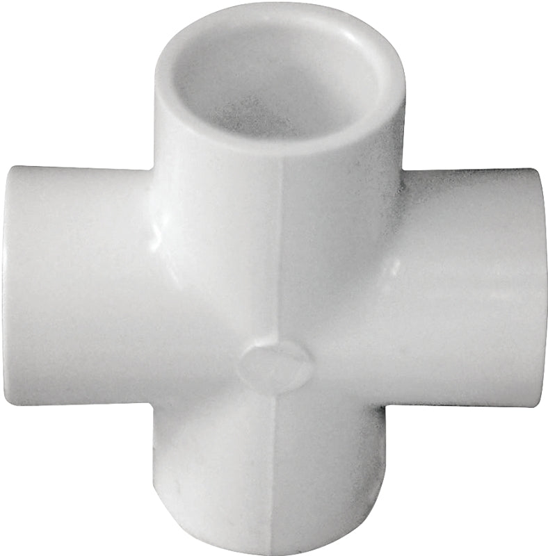 IPEX IPEX 435469 Pipe Cross, 1/2 in, Socket, PVC, White, SCH 40 Schedule, 150 psi Pressure LAWN & GARDEN IPEX