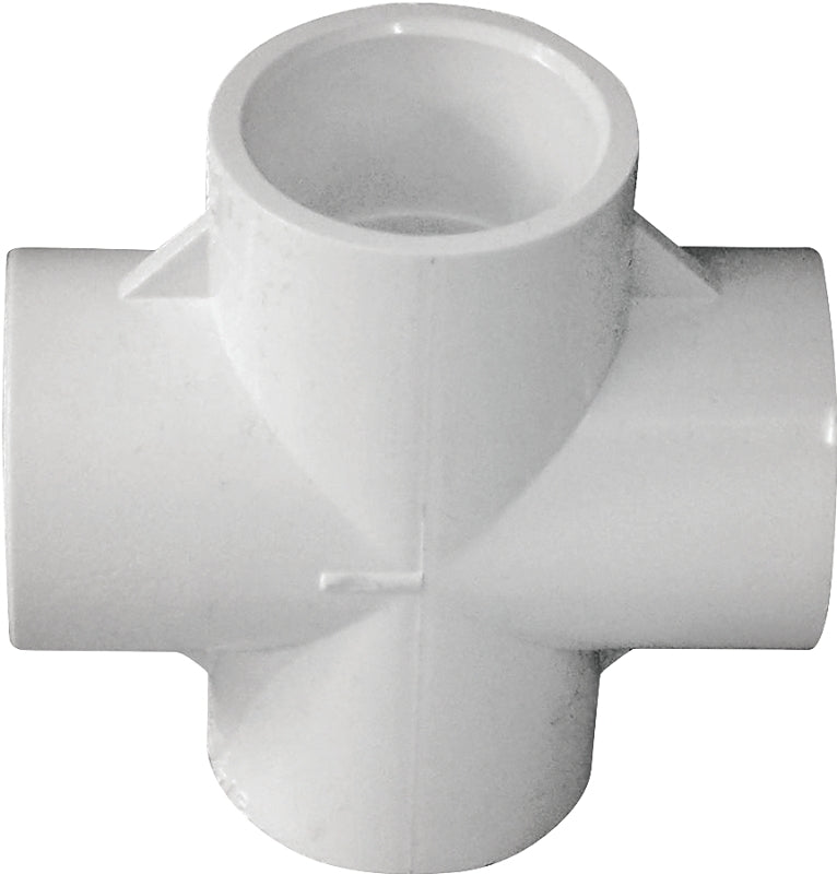 IPEX IPEX 435470 Pipe Cross, 3/4 in, Socket, PVC, White, SCH 40 Schedule, 150 psi Pressure LAWN & GARDEN IPEX